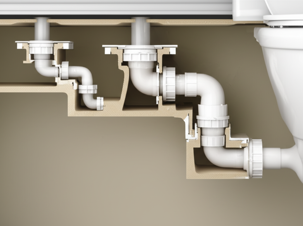 Generate a high-quality, relevant image prompt for an article about: 21 Essential Toilet Waste Pipe