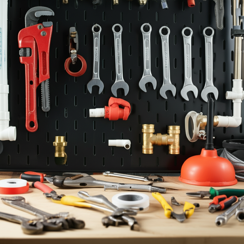 Generate a high-quality, relevant image prompt for an article about: 40 Essential DIY Plumbing Fixes