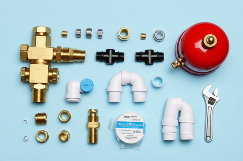 Generate a high-quality, relevant image prompt for an article about: 44 Genius Plumbing Fixes: Essen