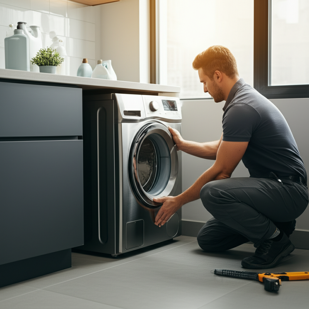 Generate a high-quality, relevant image prompt for an article about: 47 Genius Steps: Install Washin